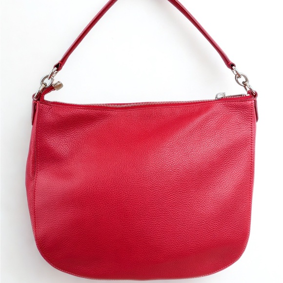 COACH Red Pebble Leather Turnlock Hobo Bag – EUC w/ Dust Bag - Picture 4 of 15